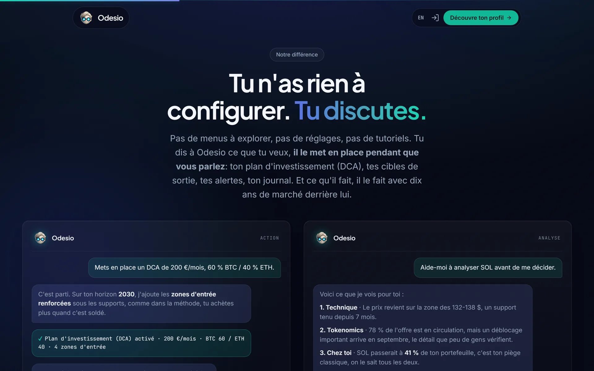 Conversations : Odesio met en place une stratégie à partir d'une phrase
