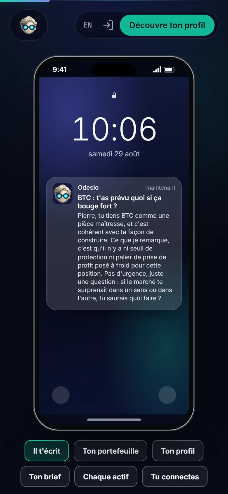 Notification proactive sur le téléphone