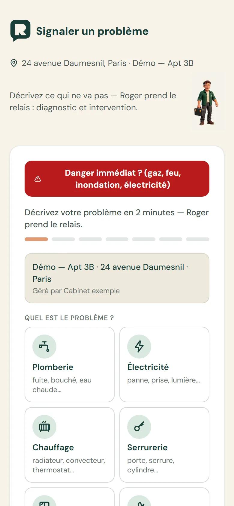 Le locataire signale sa panne en scannant un QR code